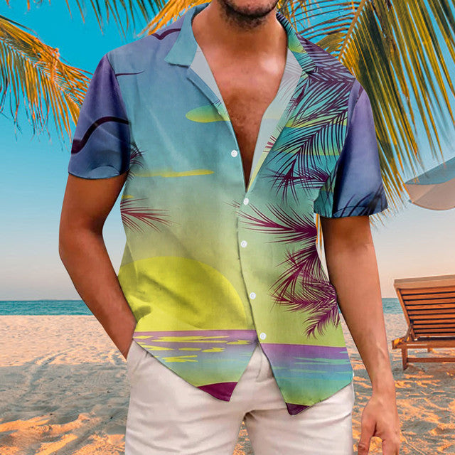Mens Summer Beach Hawaiian Shirt