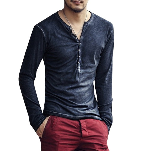 Autumn Casual Solid Male Clothing Plus Size 3XL T-shirt