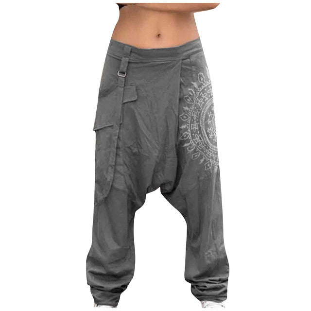 Men Casual Elastic Waist Baggy Trousers Long Pants