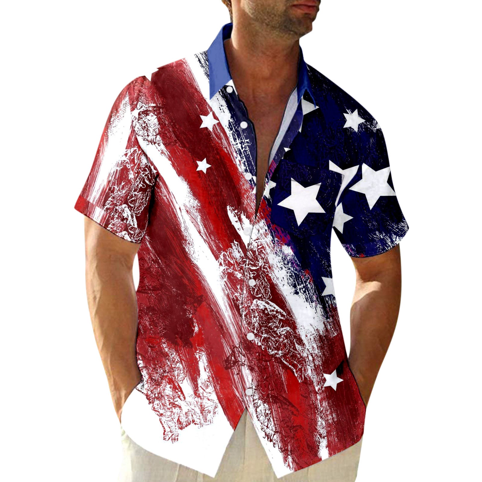 Independence Day Star Printed Men Shirts