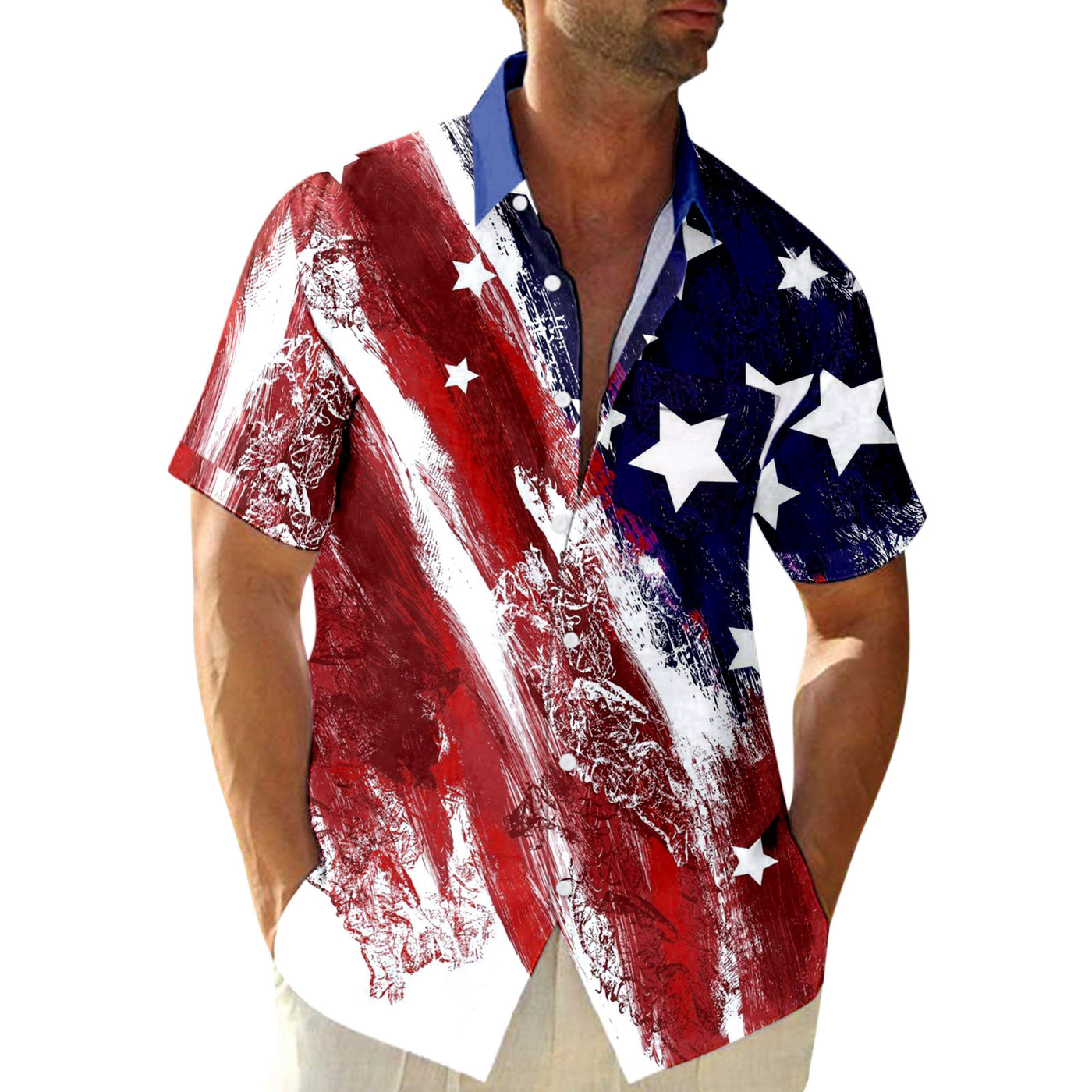 Independence Day Star Printed Men Shirts