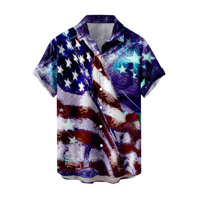 Independence Day Star Printed Men Shirts