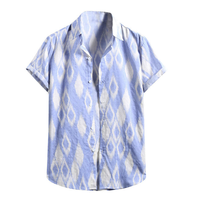 Mens Shirt Beach Tropical Hawaiian Summer Short