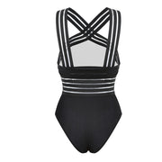 Sexy Black Striped One Piece Bikini