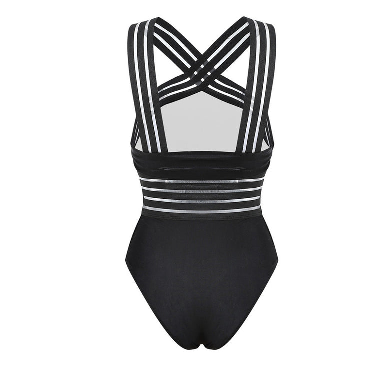 Sexy Black Striped One Piece Bikini
