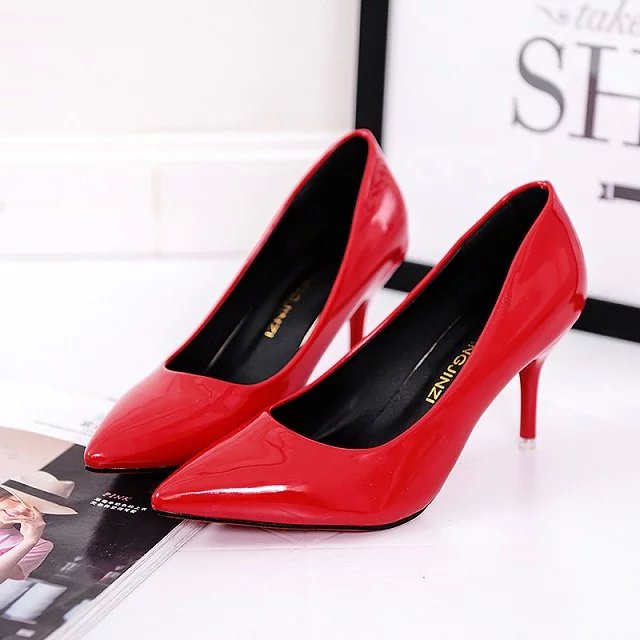 Plus Size OL Office Lady Shoes Faux Suede High Heels Woman Shoes Pointed Toe Dress Shoes Basic Pumps Women Boat zapatos mujer