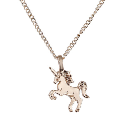 Suteyi Fashion Pandant New Gold-color Life Is Magic Unicorn Horse Alloy Clavicle Chain Necklace Pendant Jewelry Gift